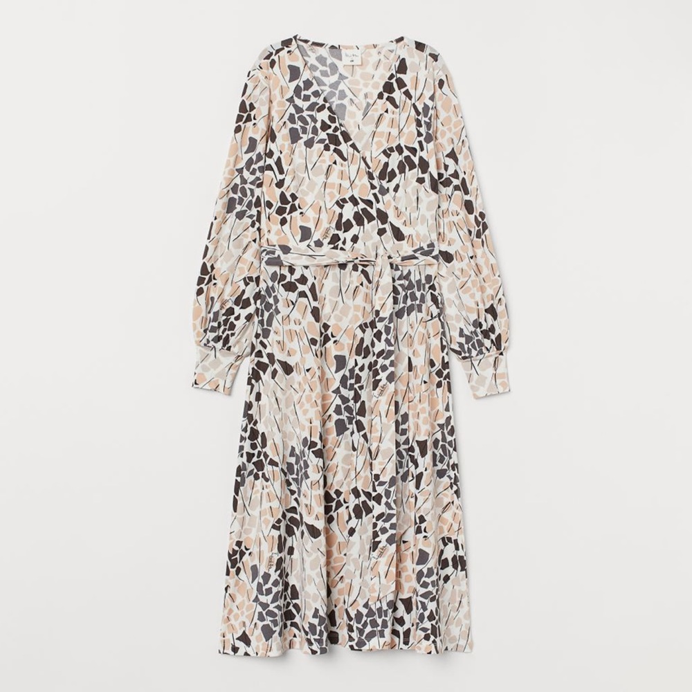 Richard Allen x H&M Crêped Printed Wrap Dress XS